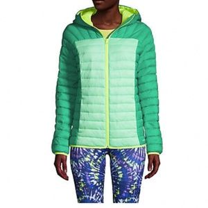 LANDSEND WOMEN’S PLUS SIZE Recycled ThermoPlume Hooded Jacket Global Green